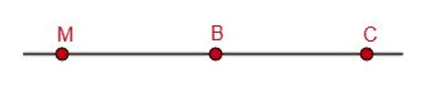 Прямая с точками M, B, C