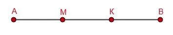 Задание 2.164 - Схема отрезка AB с точками M и K