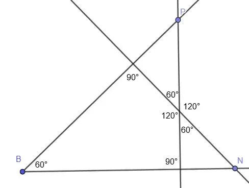 Решение задачи 6.85 - угол 60 градусов и перпендикуляры