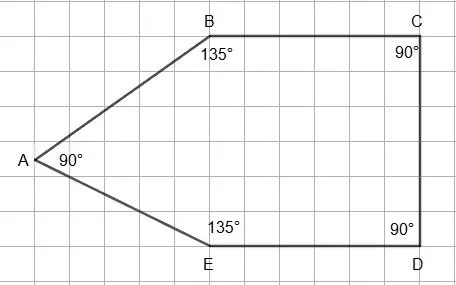 Пятиугольник с измеренными углами